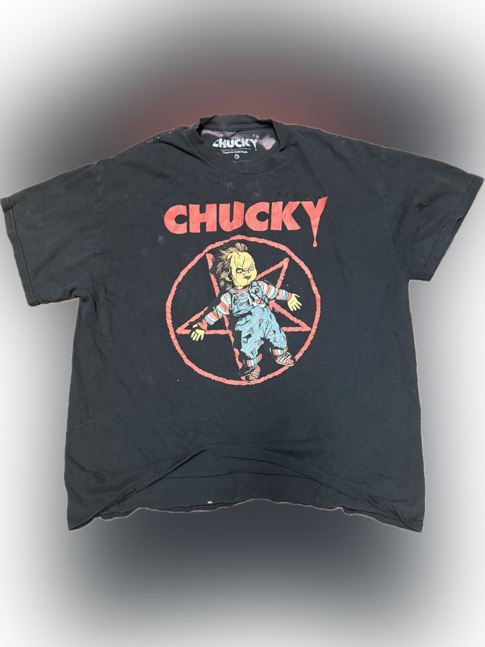Ripple Junction Chucky Black & Red Distressed Graphic Tee | Sz. XL